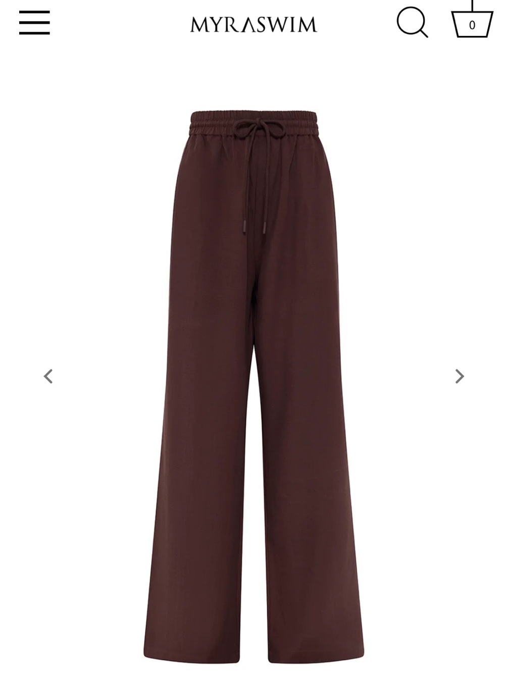 MYRA SWIM resort wear pants — Chocolate